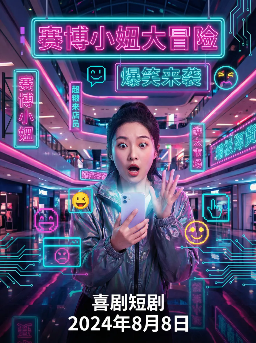 女同调教 搞笑喜剧短剧 - 赛博小妞大冒险海报